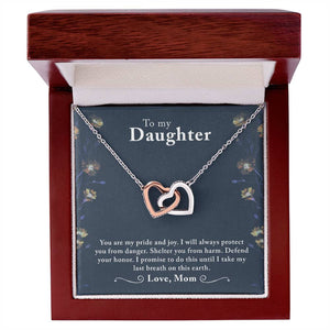 Daughter My Pride Interlocking Hearts Necklace