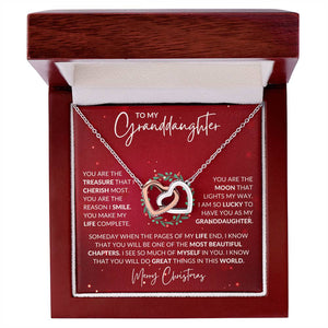 Granddaughter Christmas Interlocking Hearts Necklace Gift