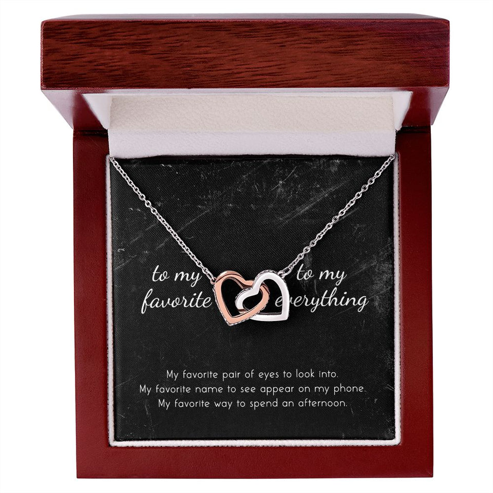 To My Favorite, To My Everything Interlocking Hearts Necklace