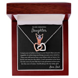 You Either Win Or Learn - Interlocking Hearts Necklace For Daughter