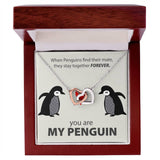 Necklace for Wife, Girlfriend - You Are My Penguin - Interlocking Hearts Necklace