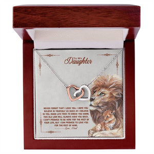 Daughter I Always Have Your Back Interlocking Hearts Necklace