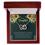 Daughter Sunflowers Interlocking Hearts Necklace