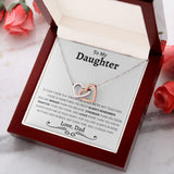 To My Daughter | I Will Always Keep You In My Heart | Interlocking Hearts Necklace