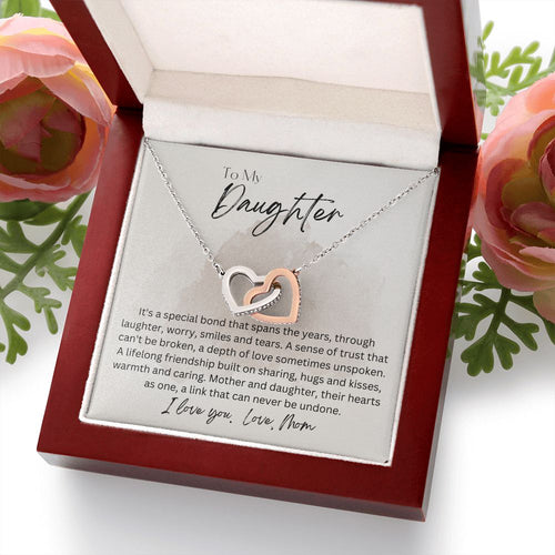 To My Daughter From Mom Interlocking Hearts Necklace Gift For Mom, necklace For Wife, Gift For Mother's Day