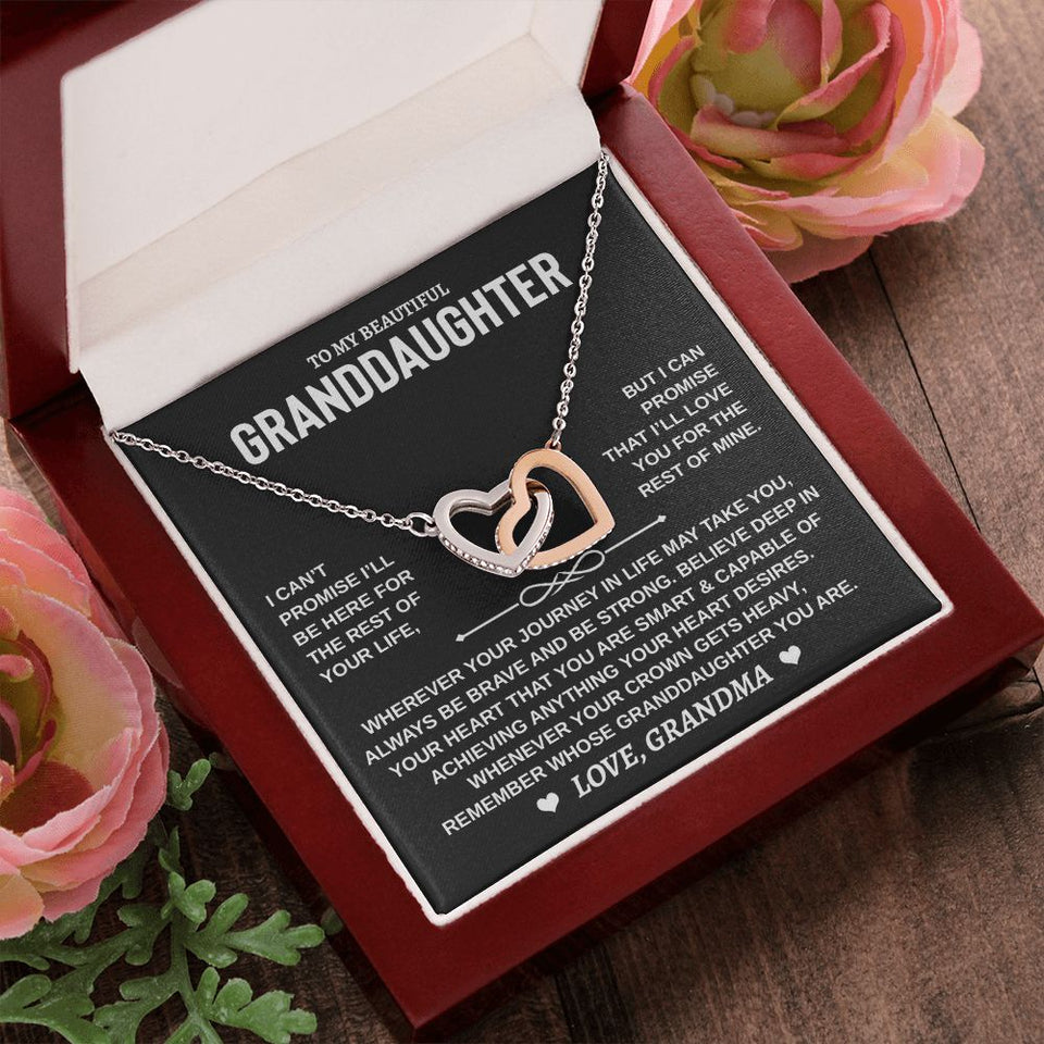 Granddaughter Gift From Grandma | Interlocking Hearts Necklace with Message Card