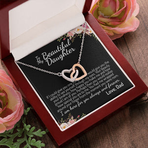 To My Beautiful Daughter | Never Forget That How Much I Love You | Interlocking Hearts Necklace | Gift For Daughter From Dad