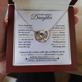 Daughter Necklace - Feel My Love - Interlocking Hearts Necklace