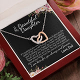 To My Beautiful Daughter | Never Forget That How Much I Love You | Interlocking Hearts Necklace | Gift For Daughter From Dad