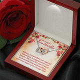 To My Sweetest Granddaughter - Special Bond That Is Engraved In Our Hearts Love, Grandpa & Grandma - Interlocking Hearts Necklace