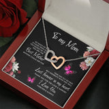 To My Mom Time May Fly Interlocking Hearts Necklace