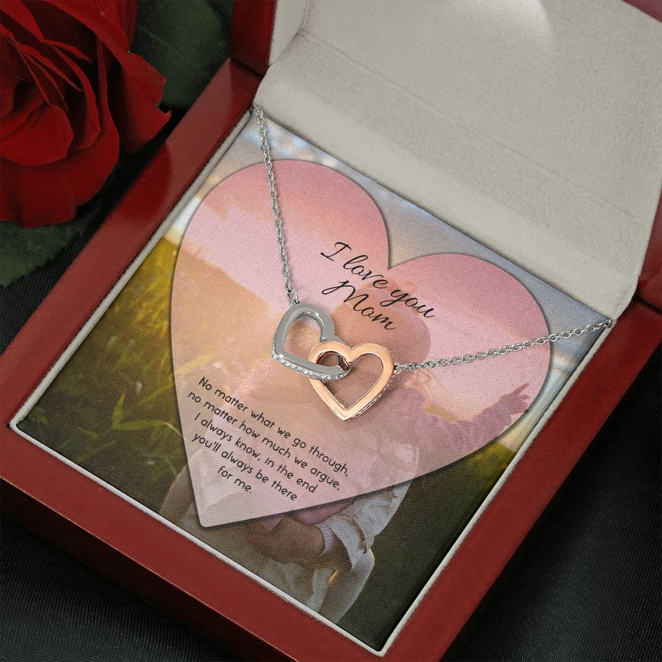 To Mom No Matter What Interlocking Hearts Necklace