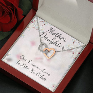 Mother and Daughter Like No Other Interlocking Hearts Necklace