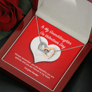 To My Granddaughter from Grandpa Valentine's Day Interlocking Hearts Necklace