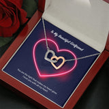 To My Beautiful Girlfriend Interlocking Hearts Necklace