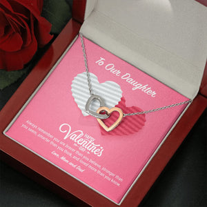 To Our Daughter Valentine's Day Interlocking Hearts Necklace