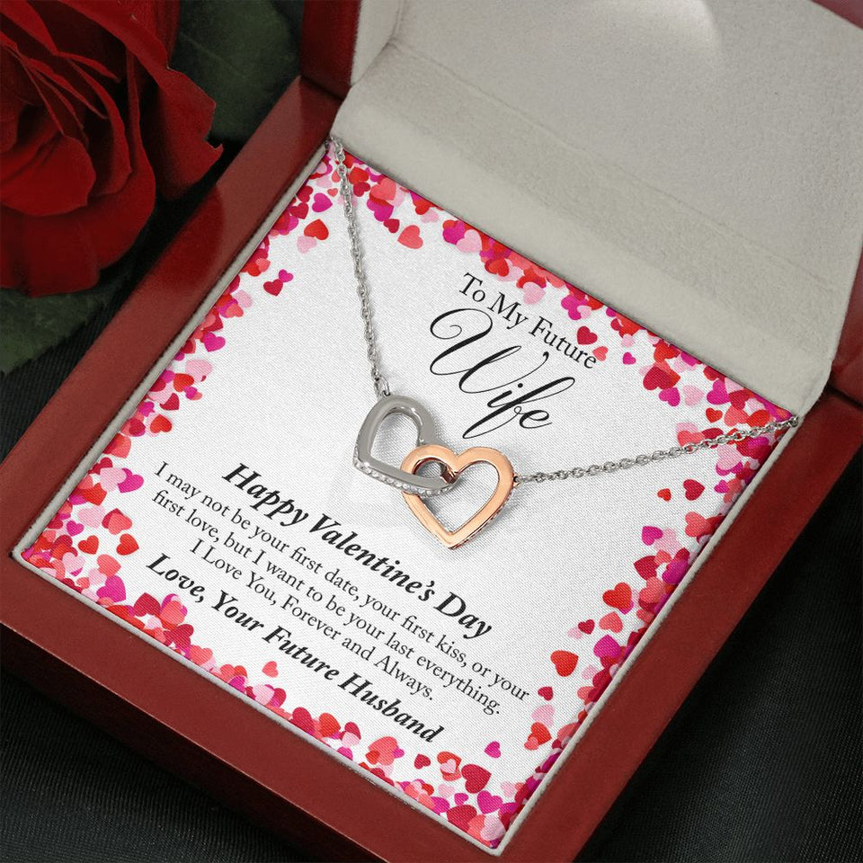 To My Future Wife Valentine's Day Interlocking Hearts Necklace