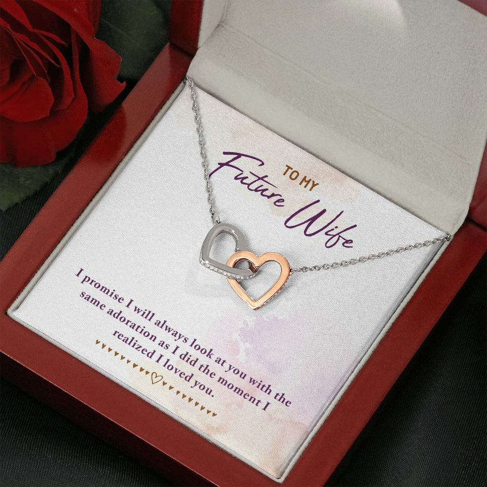 To My Future Wife Interlocking Hearts Necklace