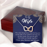 To My Wife Interlocking Hearts Rose Gold Necklace Gift From Husband