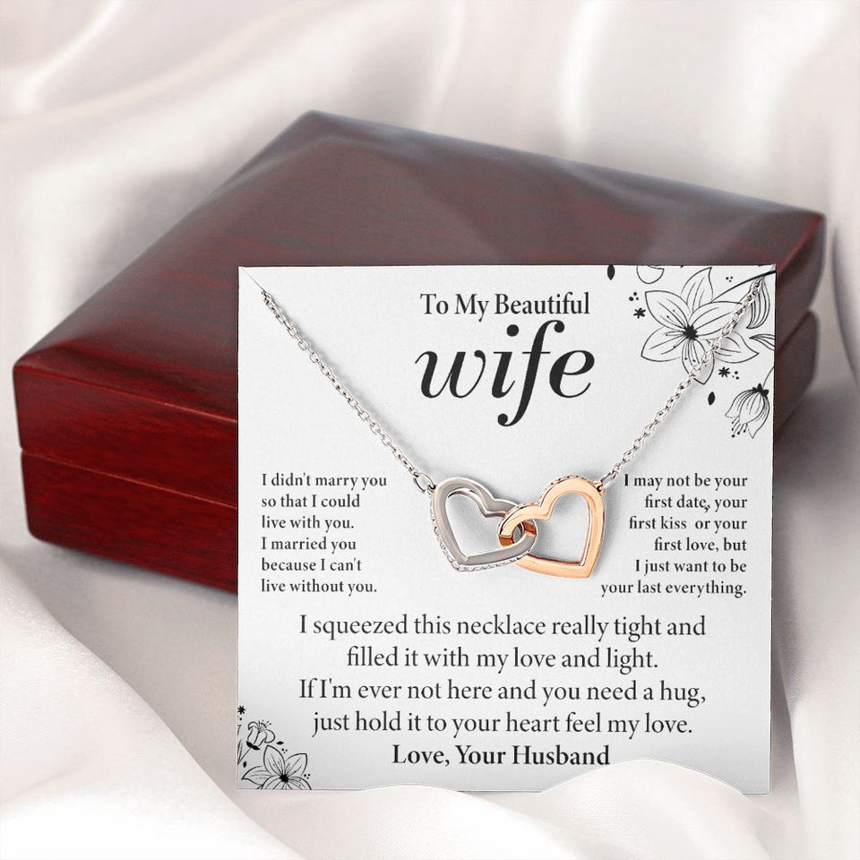 To My Wife - Love and Light - Interlocking Hearts Necklace