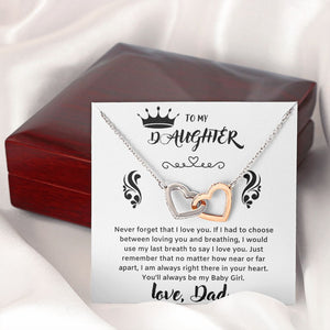 A Beautiful Interlocking Hearts necklace Gift From Dad To Daughter