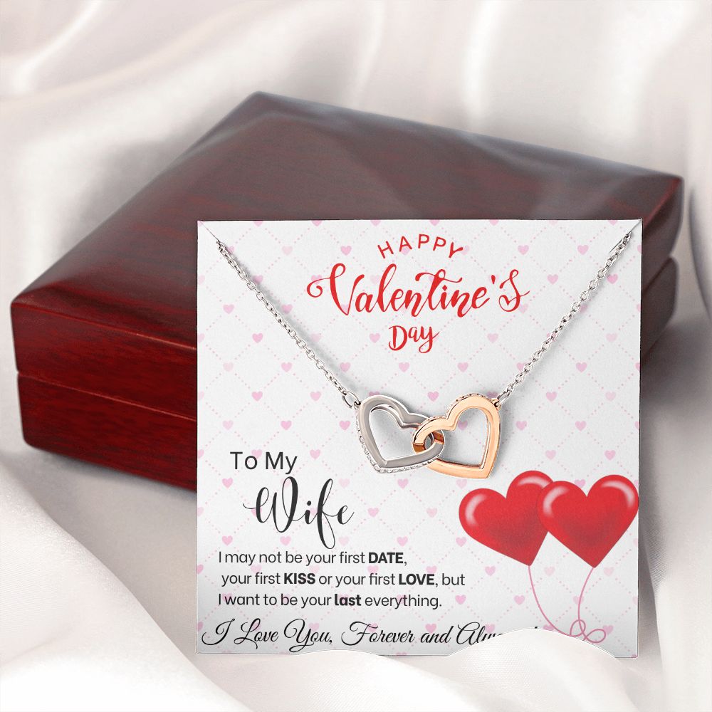 To My Wife - Interlocking Hearts Necklace - Red Balloons Gift For Mom, necklace For Wife, Gift For Mother's Day