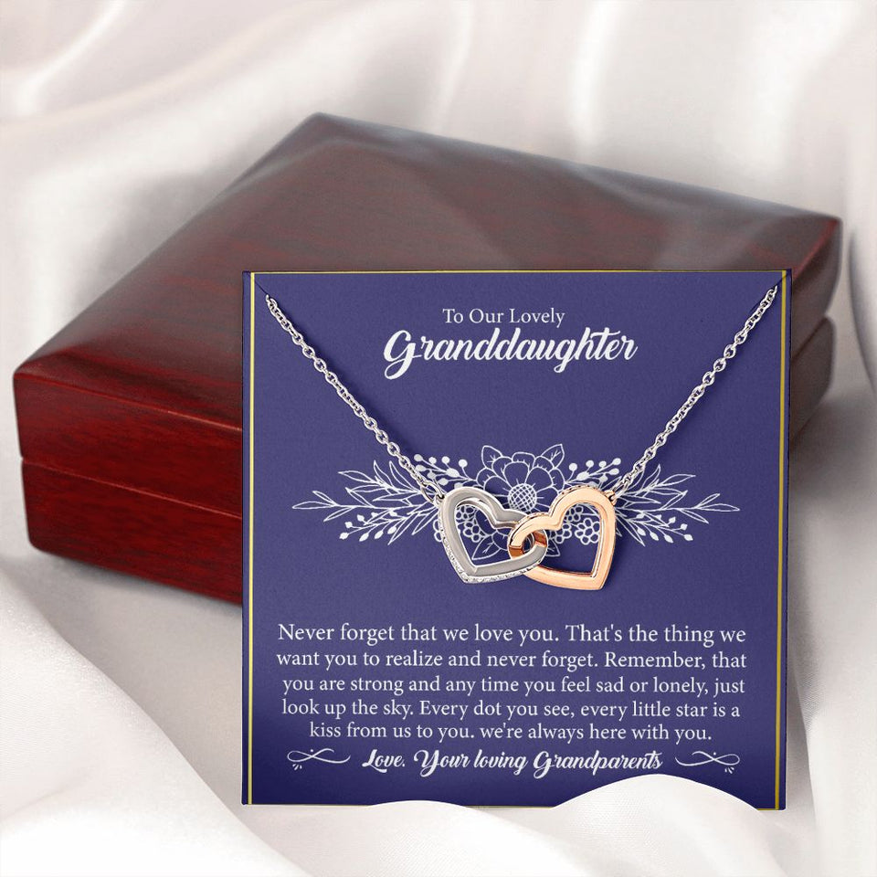 To Our Lovely Granddaughter - Interlocking Hearts Necklace