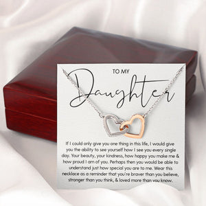 To My Daughter - You Are Special, Interlocking Hearts Necklace Gift