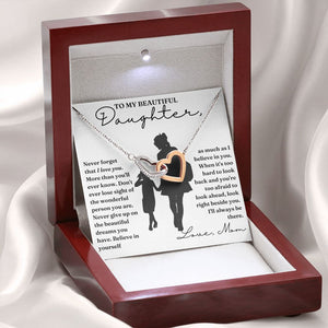 Right Beside You - Interlocking Hearts Necklace For Daughter