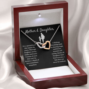 Special Bond That Spans The Years - Interlocking Hearts Necklace For Daughter
