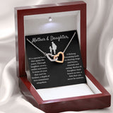 Special Bond That Spans The Years - Interlocking Hearts Necklace For Daughter