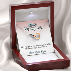 Interlocking Hearts Necklace for Daughter