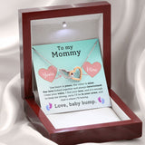 To My Mommy - I Hear Your Voice, I Feel Your Love Interlocking Hearts Necklace