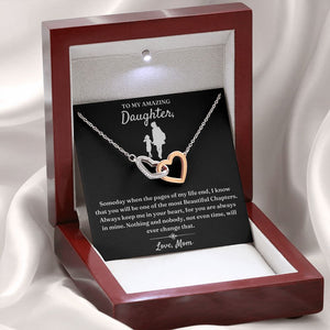 One Of The Most Beautiful Chapters - Interlocking Hearts Necklace For Daughter