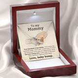 To My Mommy - Your Heartbeat Is My Lullaby Interlocking Hearts Necklace