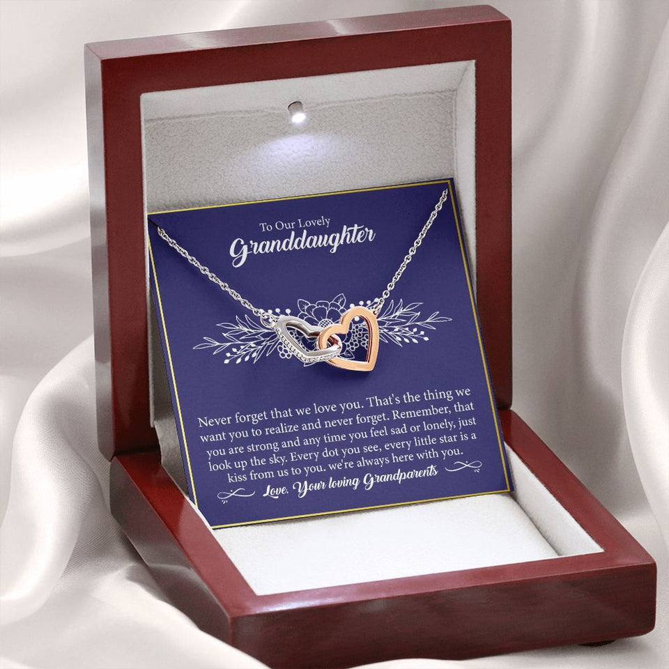 To Our Lovely Granddaughter - Interlocking Hearts Necklace