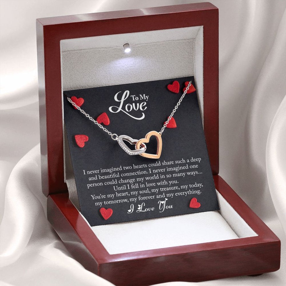 To My Love | My Everything | Interlocking Hearts Necklace | Gift for Her