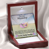 To My Mommy - Your Touch Is My Comfort Interlocking Hearts Necklace