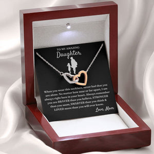 Right There In Your Heart - Interlocking Hearts Necklace For Daughter