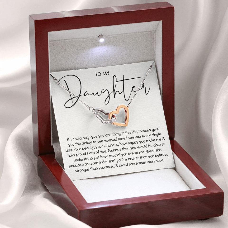 To My Daughter - You Are Special, Interlocking Hearts Necklace Gift