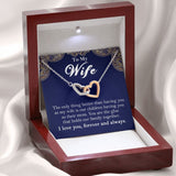 To My Wife Interlocking Hearts Rose Gold Necklace Gift From Husband