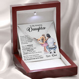 Amazing Daughter, Loved More Than You Know, Interlocking Hearts Necklace, Gift For Daughter From Dad