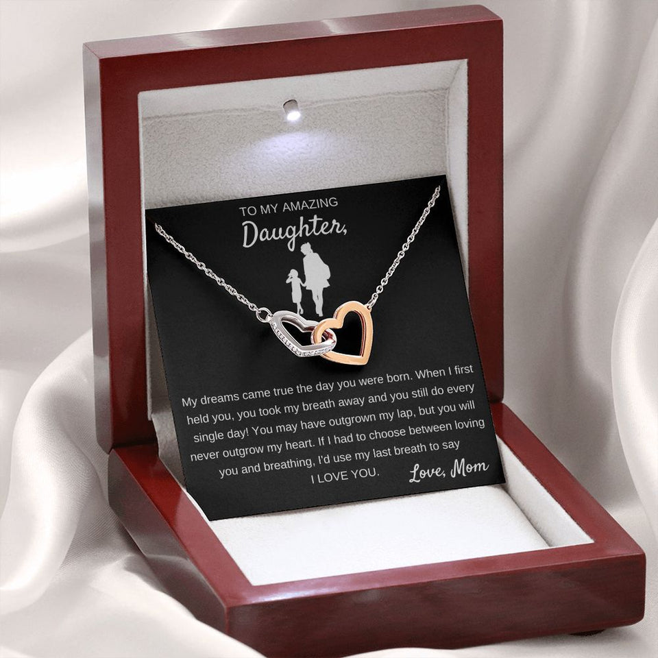 When I First Held You - Interlocking Hearts Necklace For Daughter