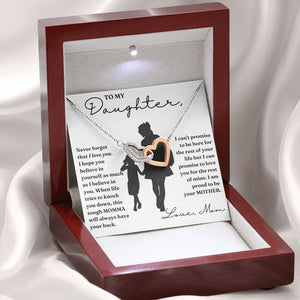 To My Daughter necklace, My Promise - Interlocking Hearts Necklace For Daughter