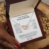 My Beautiful Daughter Necklace - Enjoy the Life - Interlocking Hearts Necklace