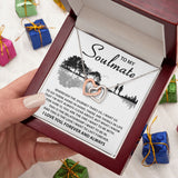 Soulmate The Journey Takes Us, Interlocking Hearts Necklace, Romantic Gift For Her