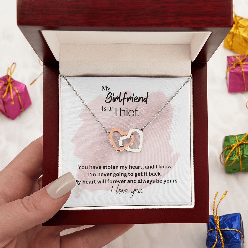 To My Girlfriend Interlocking Hearts Pendant Necklace Gift For Mom, necklace For Wife, Gift For Mother's Day