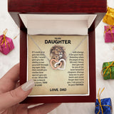 Daughter Necklace This Old Lion - I Am Pround To Be Your Father Interlocking Hearts Necklace