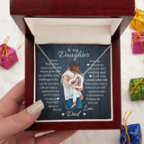Daughter Laugh Love Live, Interlocking Hearts Necklace, Gift for Daughter from Dad