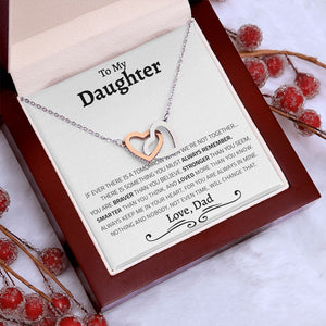 To My Daughter | I Will Always Keep You In My Heart | Interlocking Hearts Necklace